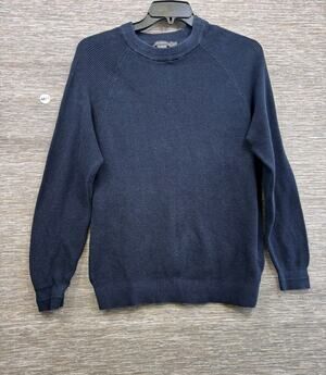 French Connection Fisherman Pullover Crewneck Sweater Size L Navy Blue